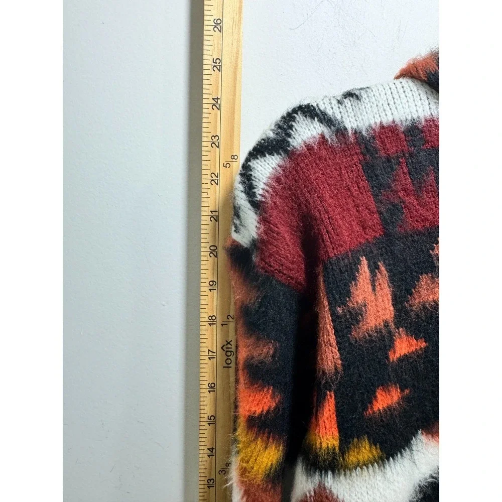 Tejidos Reminahui Native‎ Tribal Cabincore Sweater Hoodie Cardigan M Multicolor